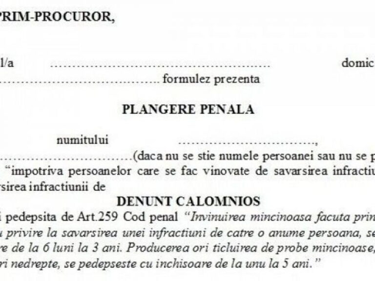 plangerea prealabila